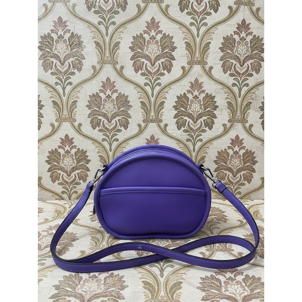 Coach Canteen Crossbody Bag Womens Purple Leather Small Zip Minimalist Chic